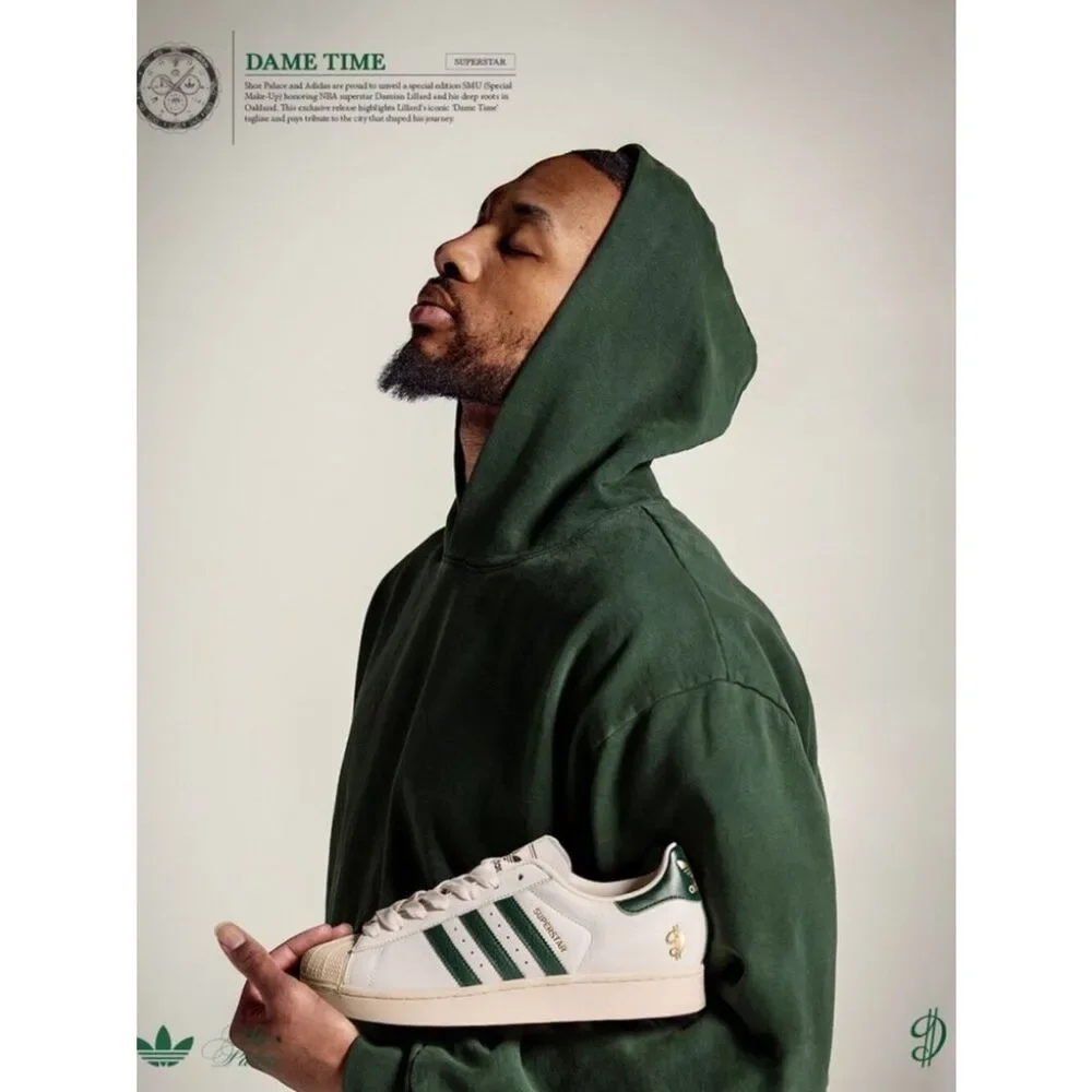 NEW in BOX RARE DAME TIME Adidas Damien Lillard Superstar Mens 9.5 US 43 1/3 EUR